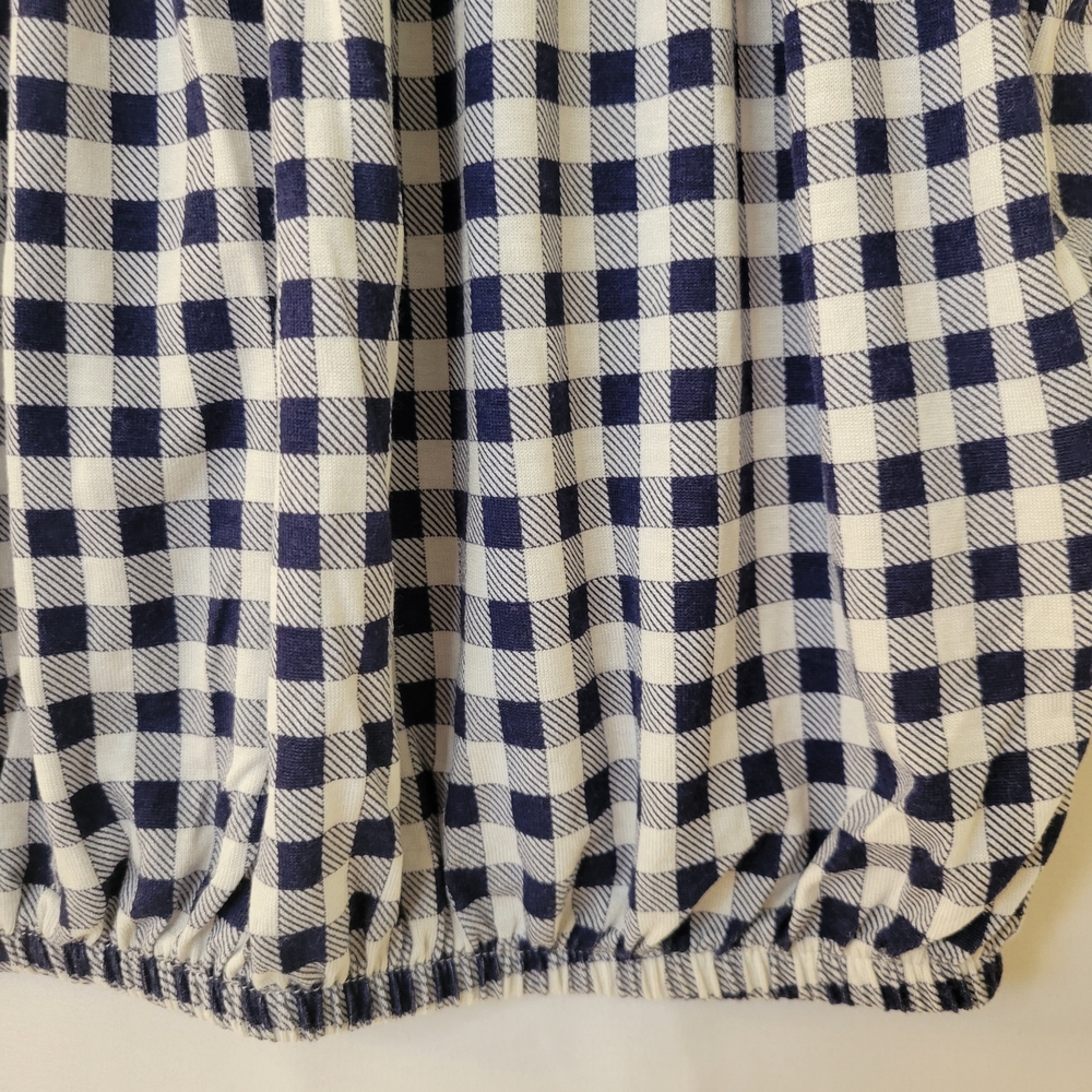 About A Girl Navy and White Checkered Blouse - Picture 2 of 3